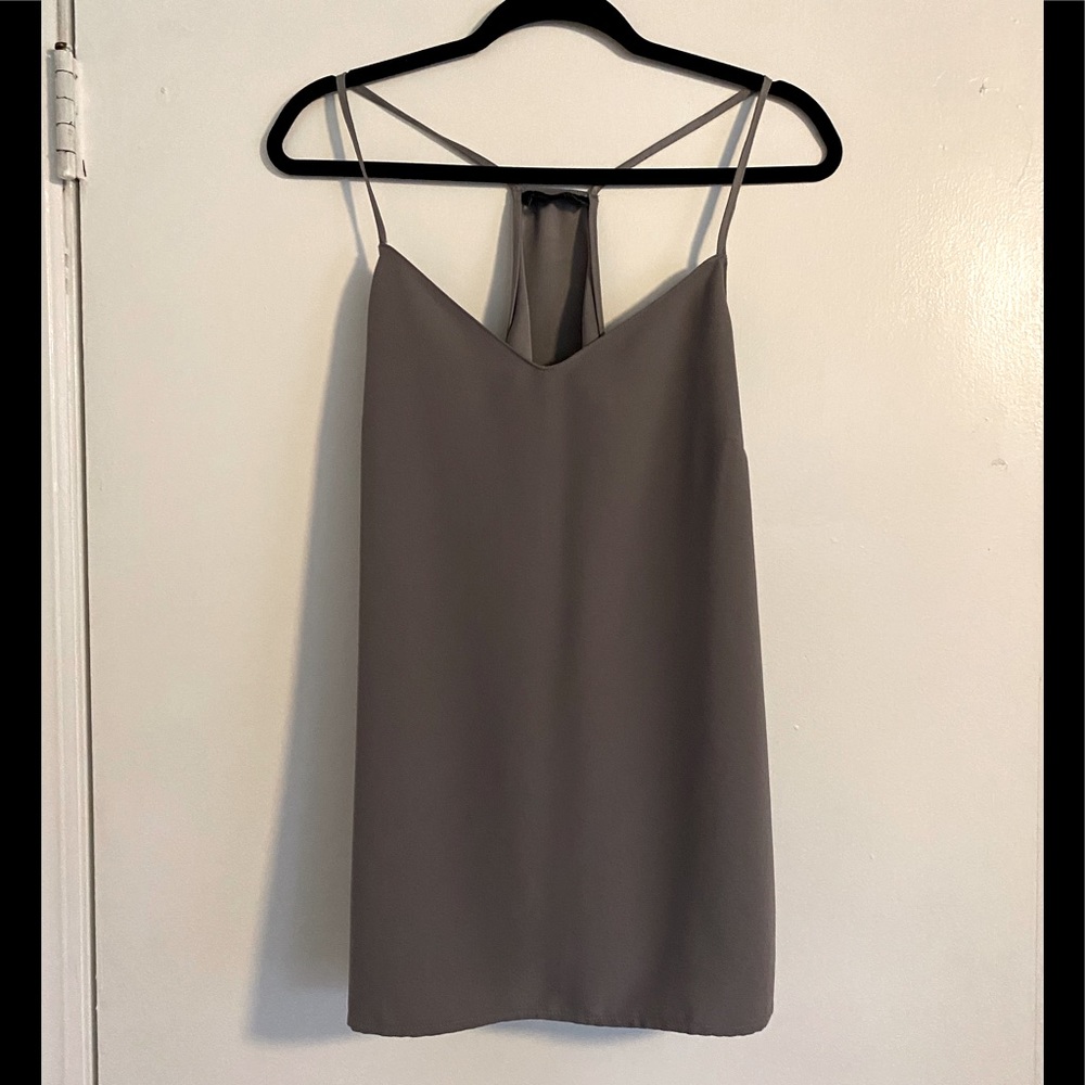 Banana Republic Racerback Cami L Grey Tank